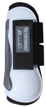 Side view of a White Hook & Loop Professional's Choice Pro Performance Open Front Boot on a white background