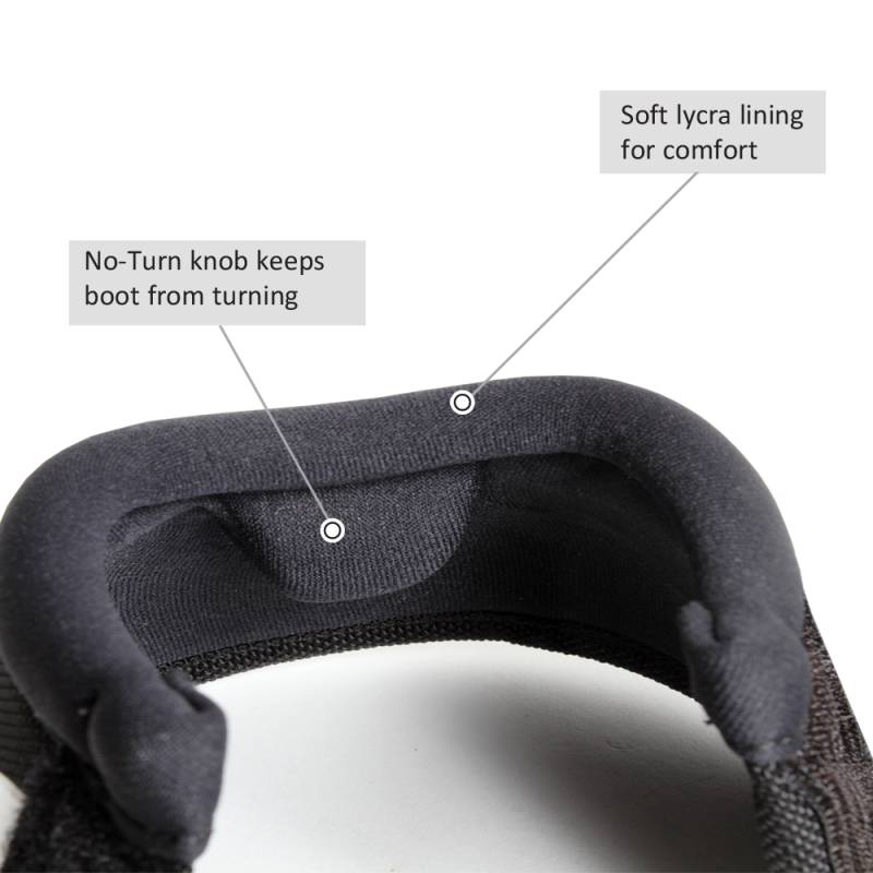 Close-up view of the No-Turn knob on the Professional's Choice Ballistic Overreach Boots on a white background