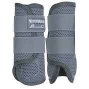 View of a pair of Charcoal Professional's Choice Performance Elite Cross Country Front Boots on a white background