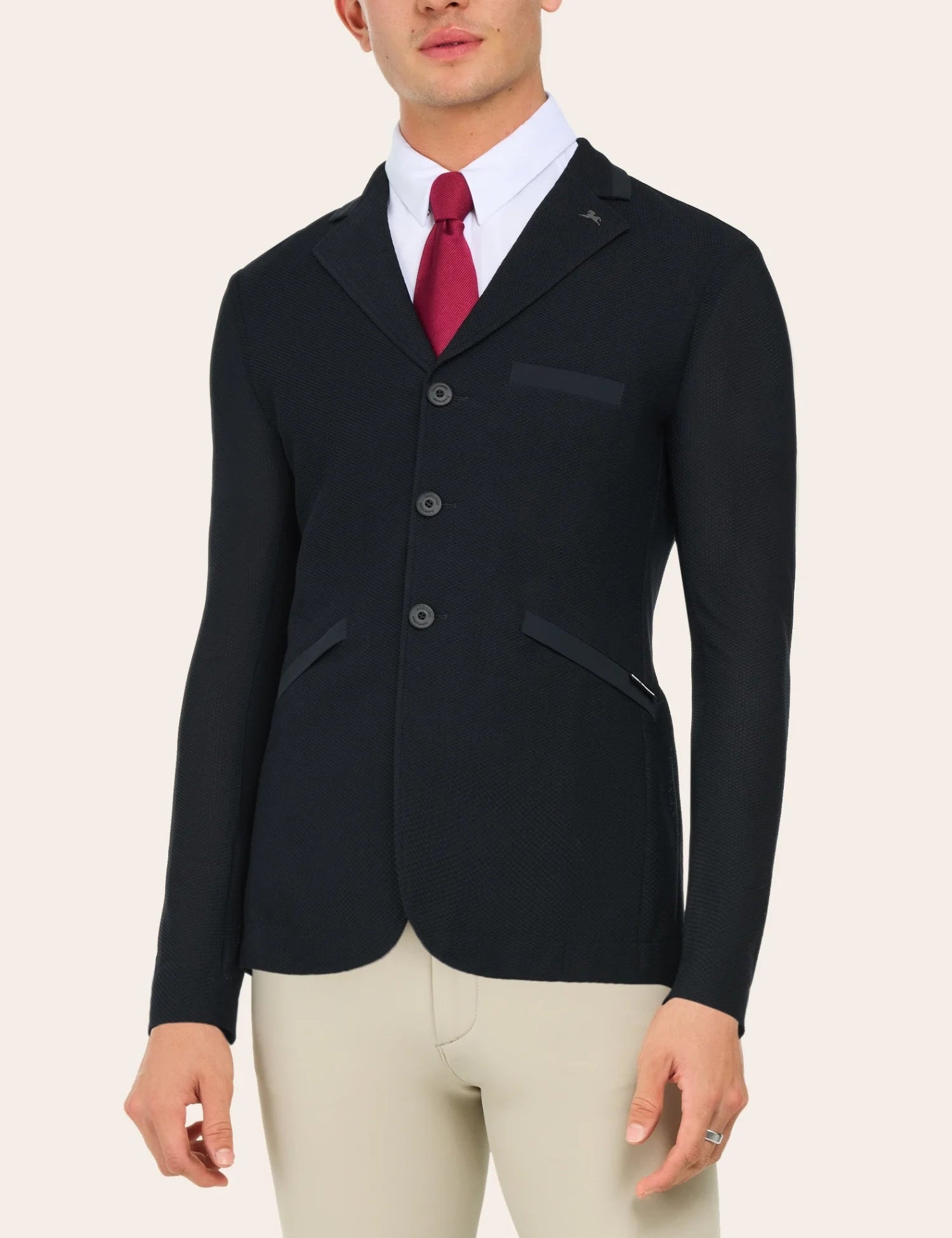 Front view of a male model wearing the Black RJ Classics Hudson Men's Mesh Coat on a plain background