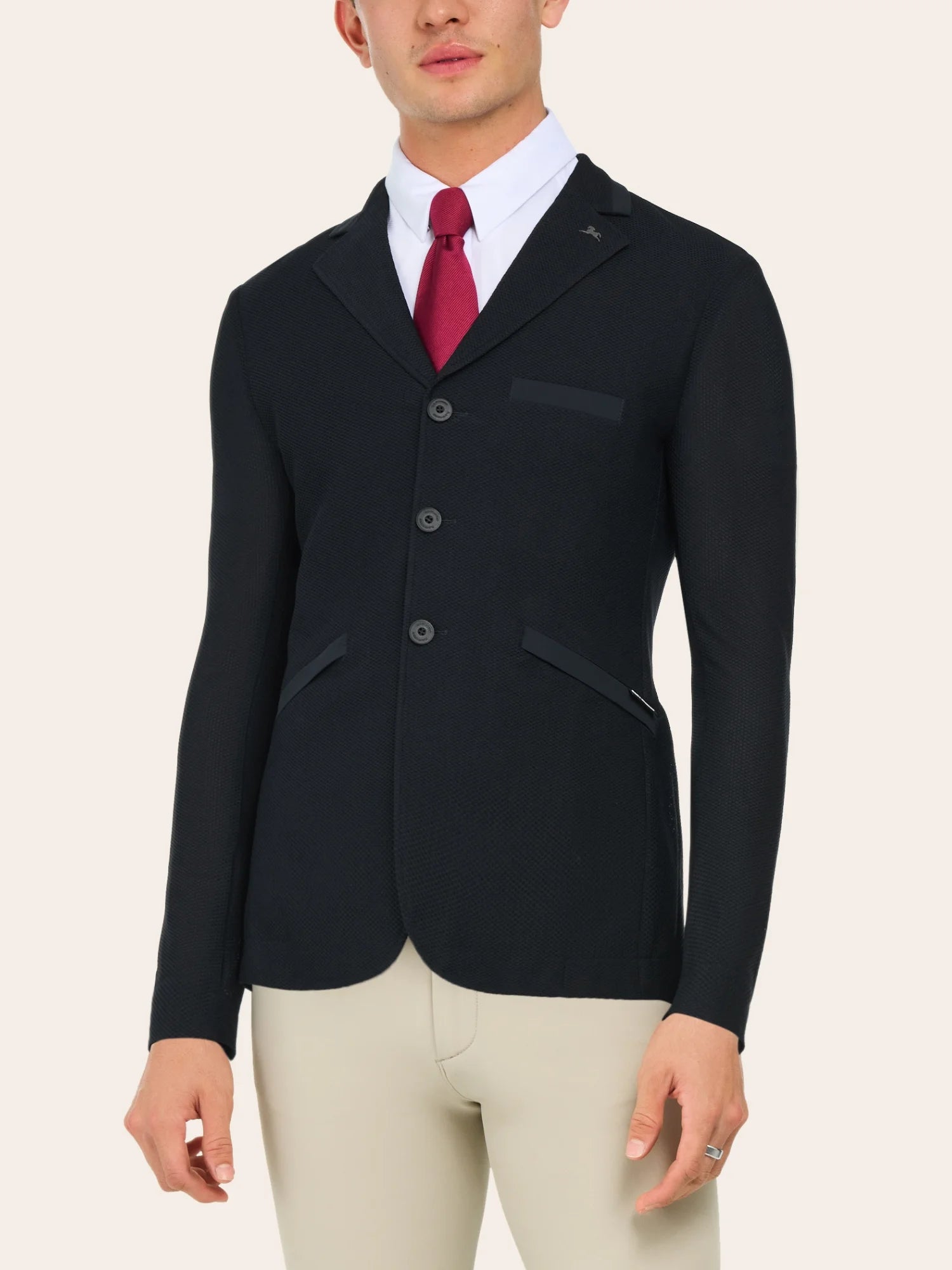 Front view of a male model wearing the Black RJ Classics Hudson Men's Mesh Coat on a plain background