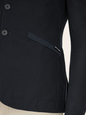 Close-up front view of the pocket on the Black RJ Classics Hudson Men's Mesh Coat on a plain background