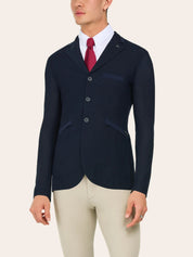 Front view of a male model wearing the Navy RJ Classics Hudson Men's Mesh Coat on a plain background