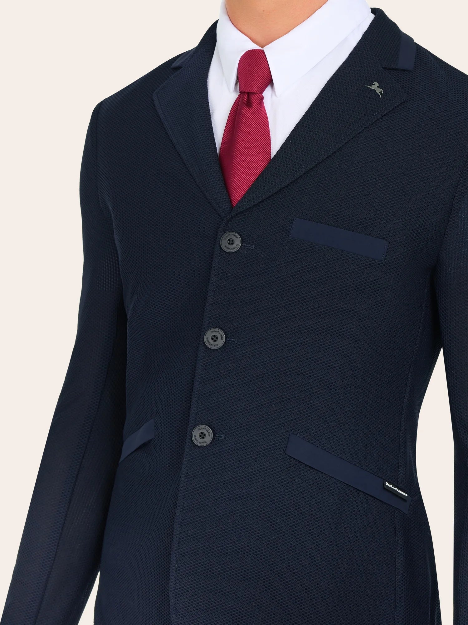Front view of a male model wearing the Navy RJ Classics Hudson Men's Mesh Coat on a plain background