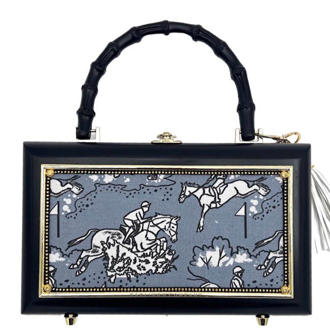 Front view of the Darling & Company Dressage In The Hamptons Bag on a white background