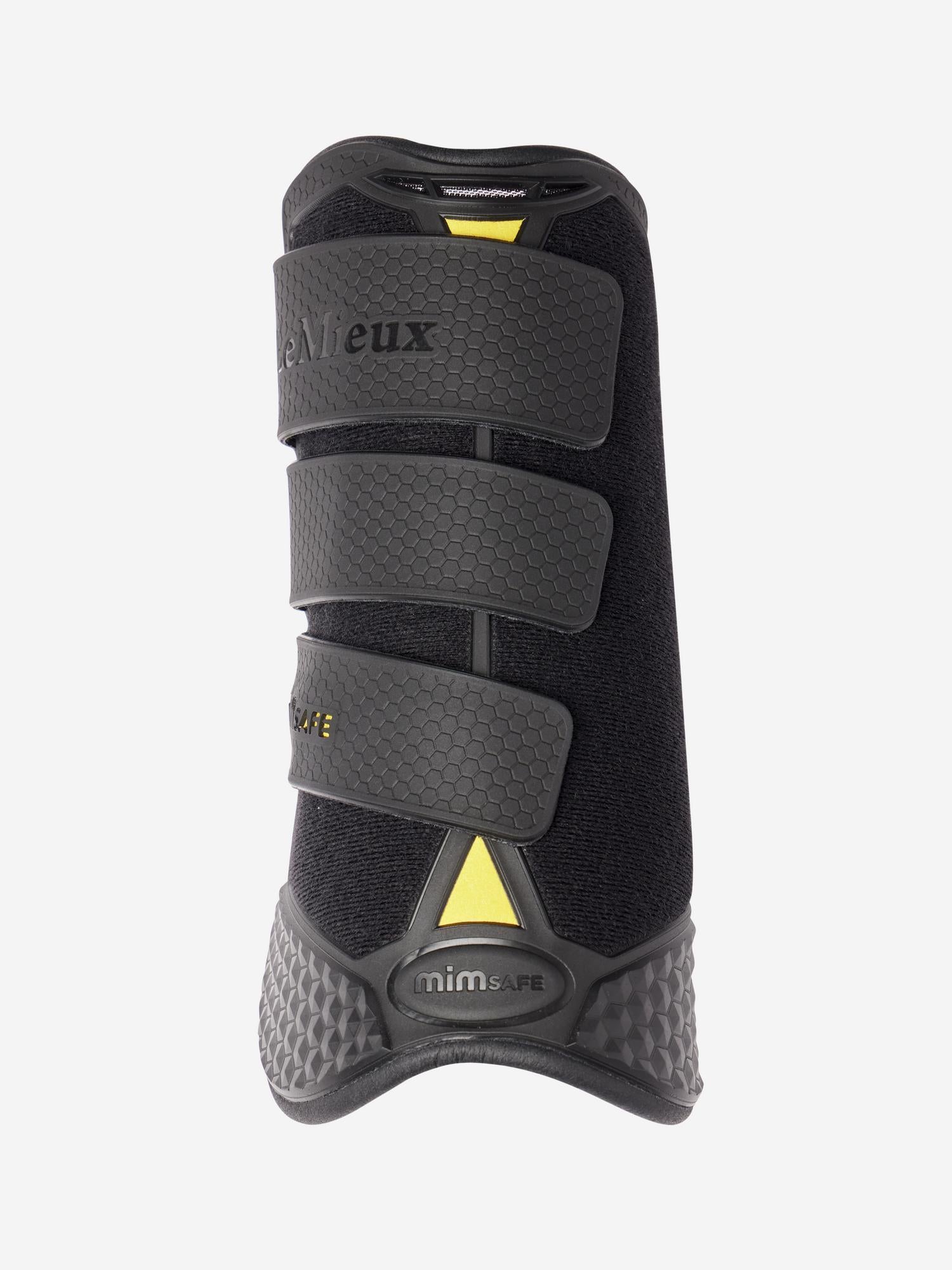 Back view of a LeMieux MIMsafe XC Front Boot on a plain background