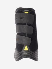 Back view of a LeMieux MIMsafe XC Front Boot on a plain background