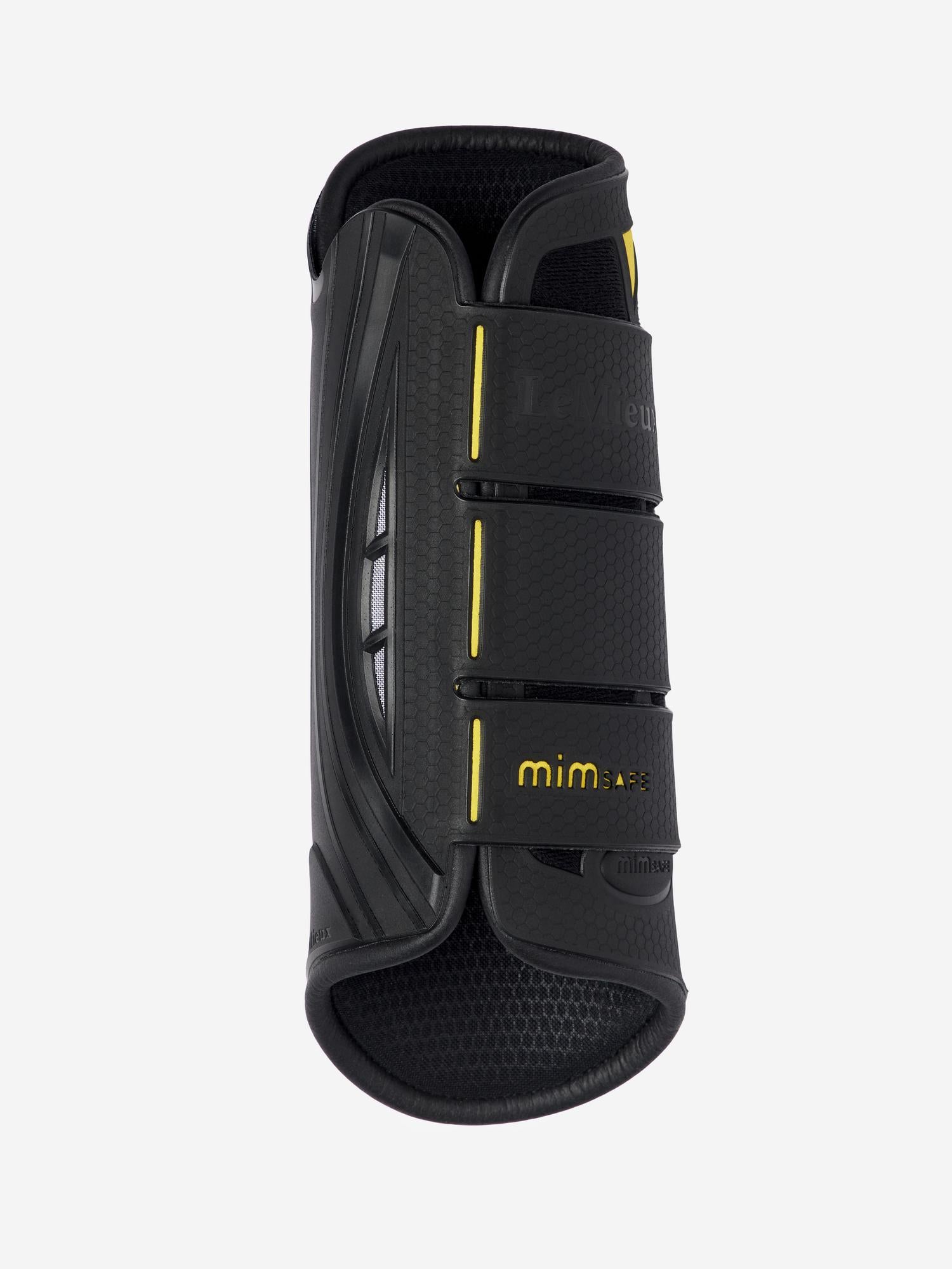 Side view of the LeMieux MIMsafe XC Hind Boot on a plain background