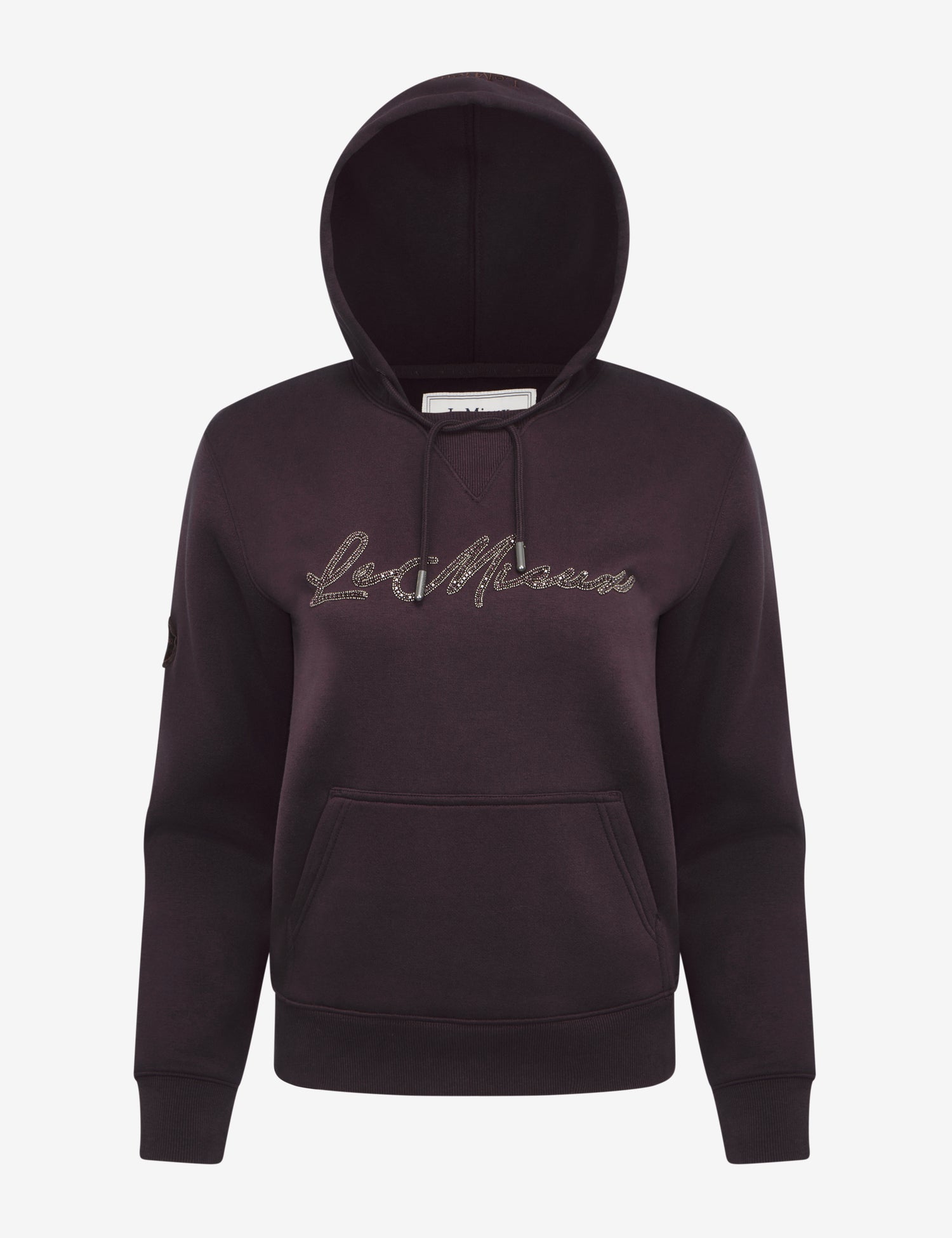 Front view of the Damson LeMieux Elspeth Hoodie on a plain background