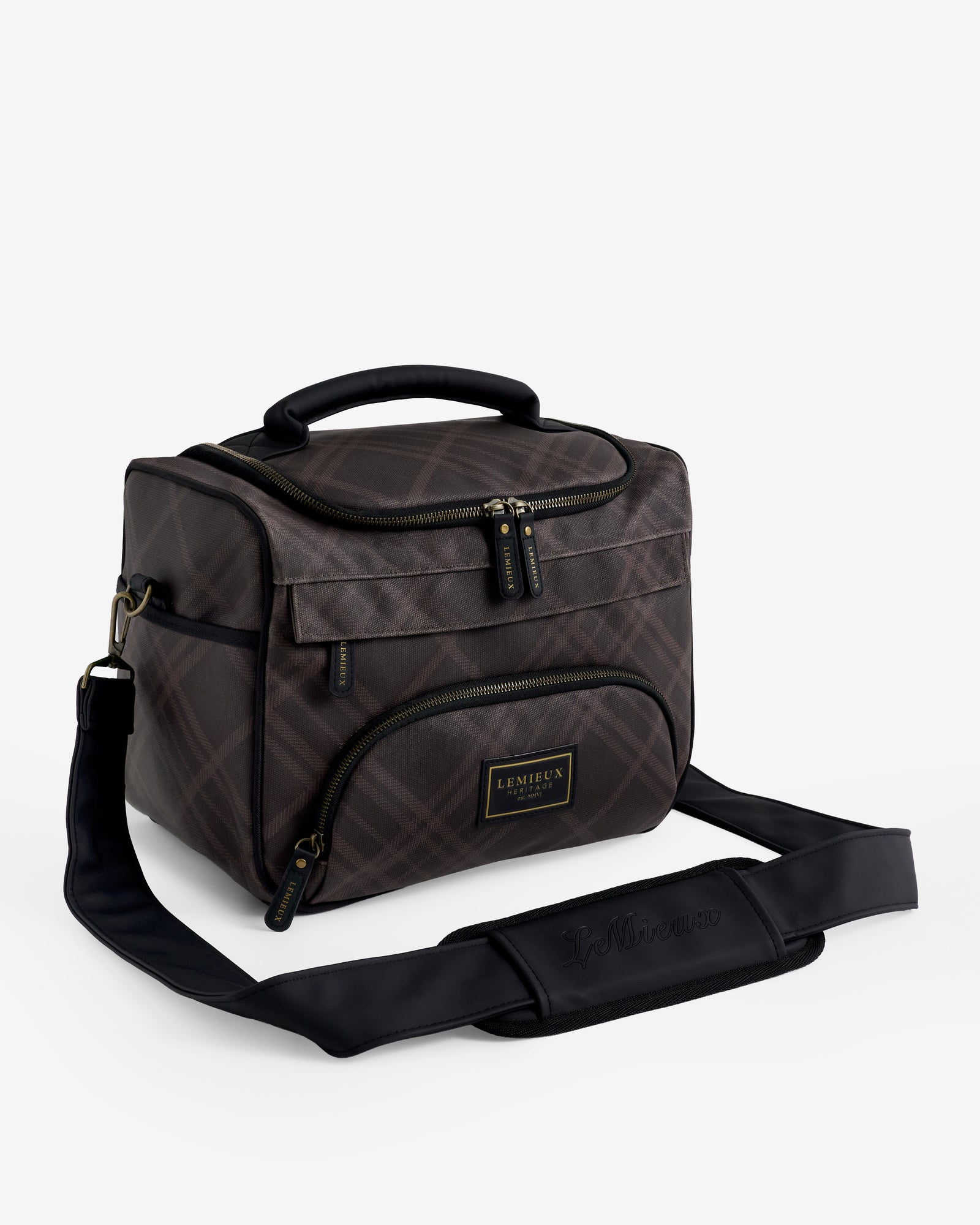 Angled front view of the Cocoa LeMieux Heritage ProKit Lite Grooming Bag on a plain background