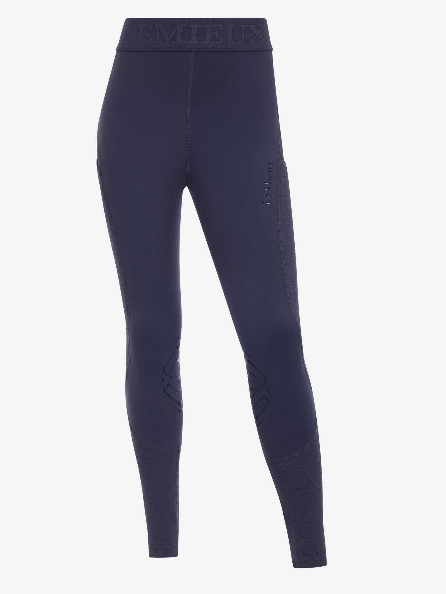 Front view of the Dusk LeMieux Young Rider Lizzie Mesh Legging on a plain background