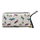 AWST Int'l Lila Horses In Blankets Clutch Wallet