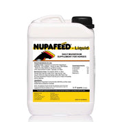 Front view of the 3 Liter Nupafeed Magnesium for Horses Daily Liquid on a white background
