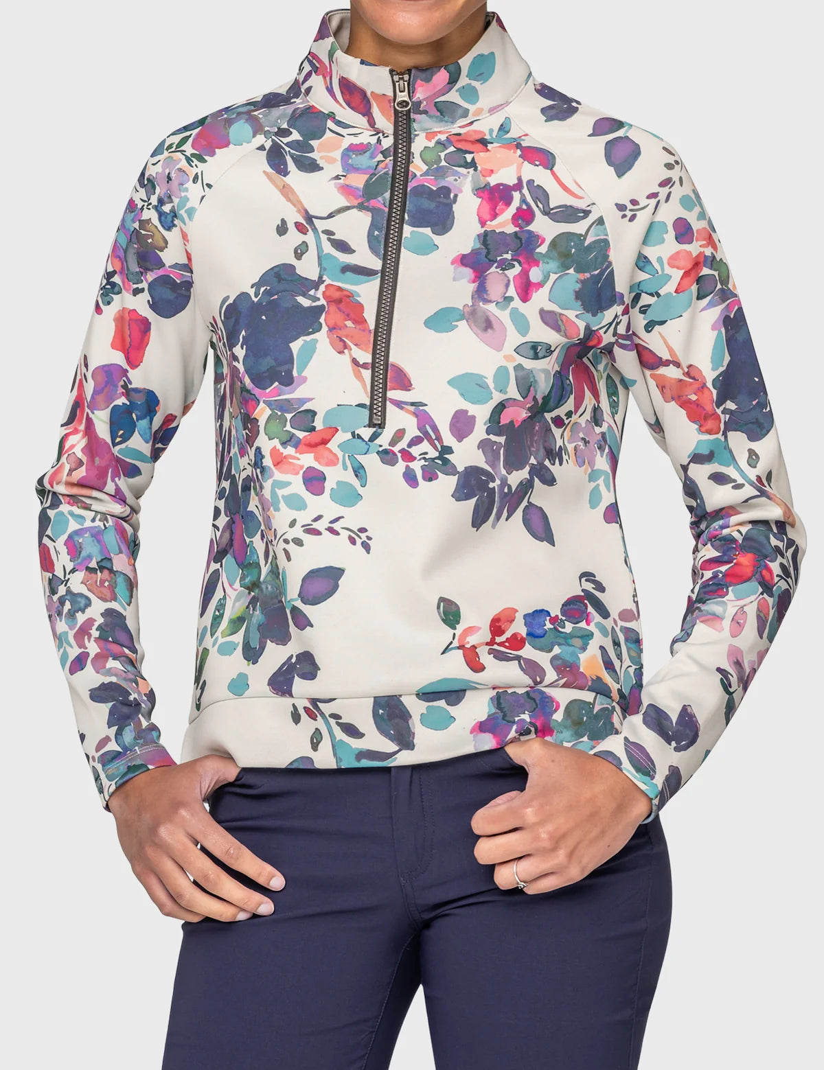 2 Zip Pullover on a plain background