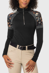 Kastel Neutral Modern Begonia Crystal 1/4 Zip Long Sleeve Paneled Sun Shirt