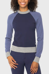 Kastel Navy, Blue, & Gray Crewneck Colorblock Sweater