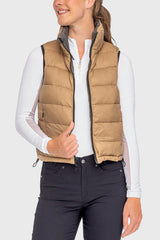 Kastel Camel & Slate Solid Reversible Puffer Vest