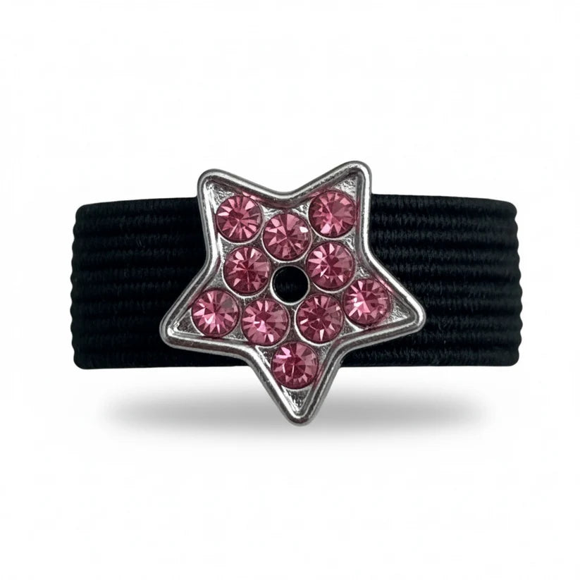 View of the Pink Star Dubois Cheval Crop Charm on a white background