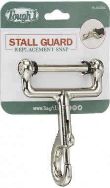 Silver metal snap on label on plain white background