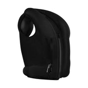 Angled front view of an inflated Black Seaver Safefit Airbag Vest on a white background