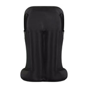 Back view of an inflated Black Seaver Safefit Airbag Vest on a white background