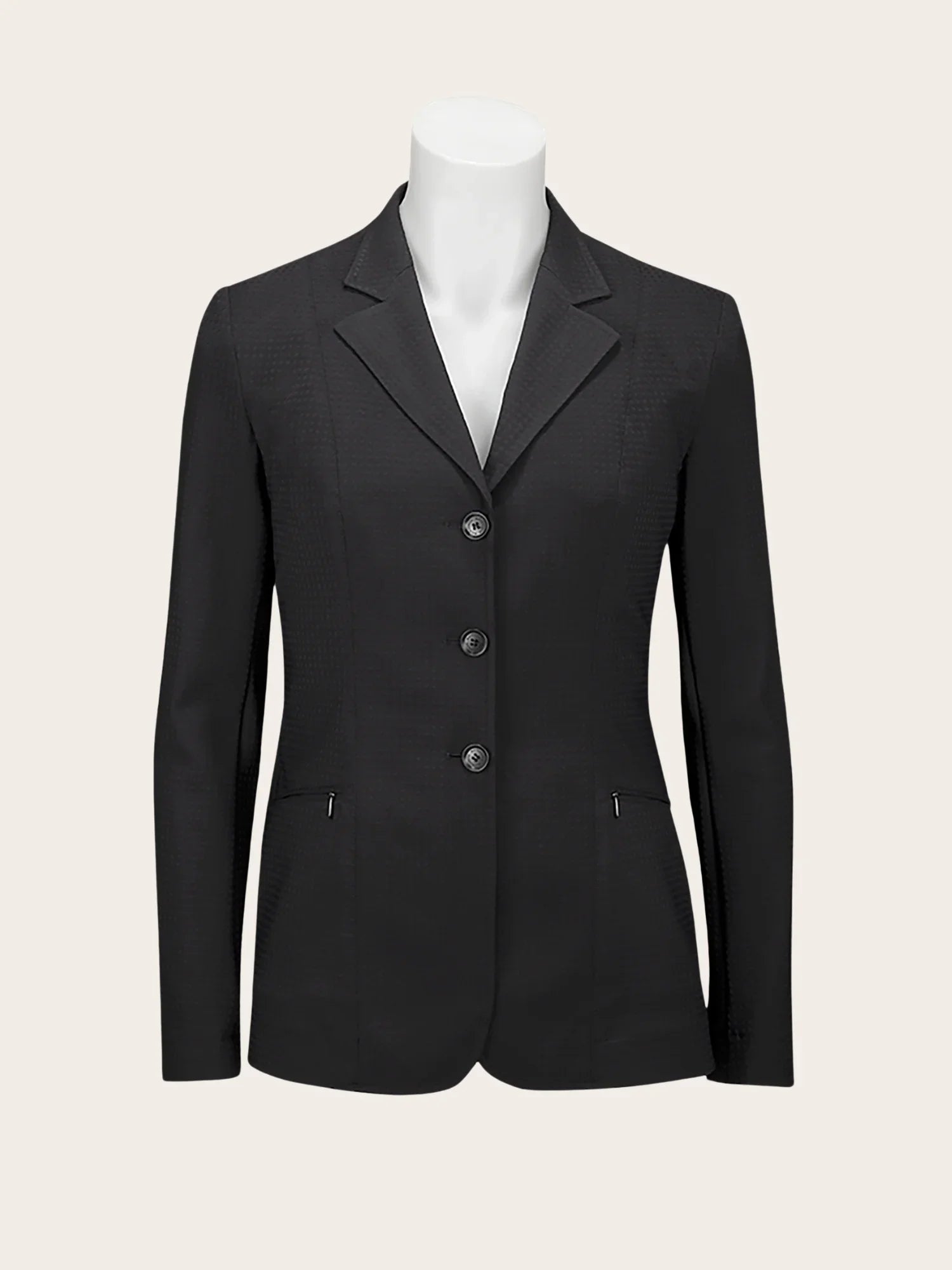 Front view of the black RJ Classics Sonoma Ventilated Show Coat on a plain background