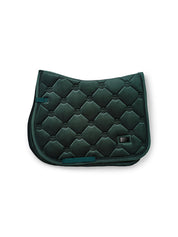 Side view of the Sycamore Green Equestrian Stockholm Velvet Jump Saddle Pad on a white background