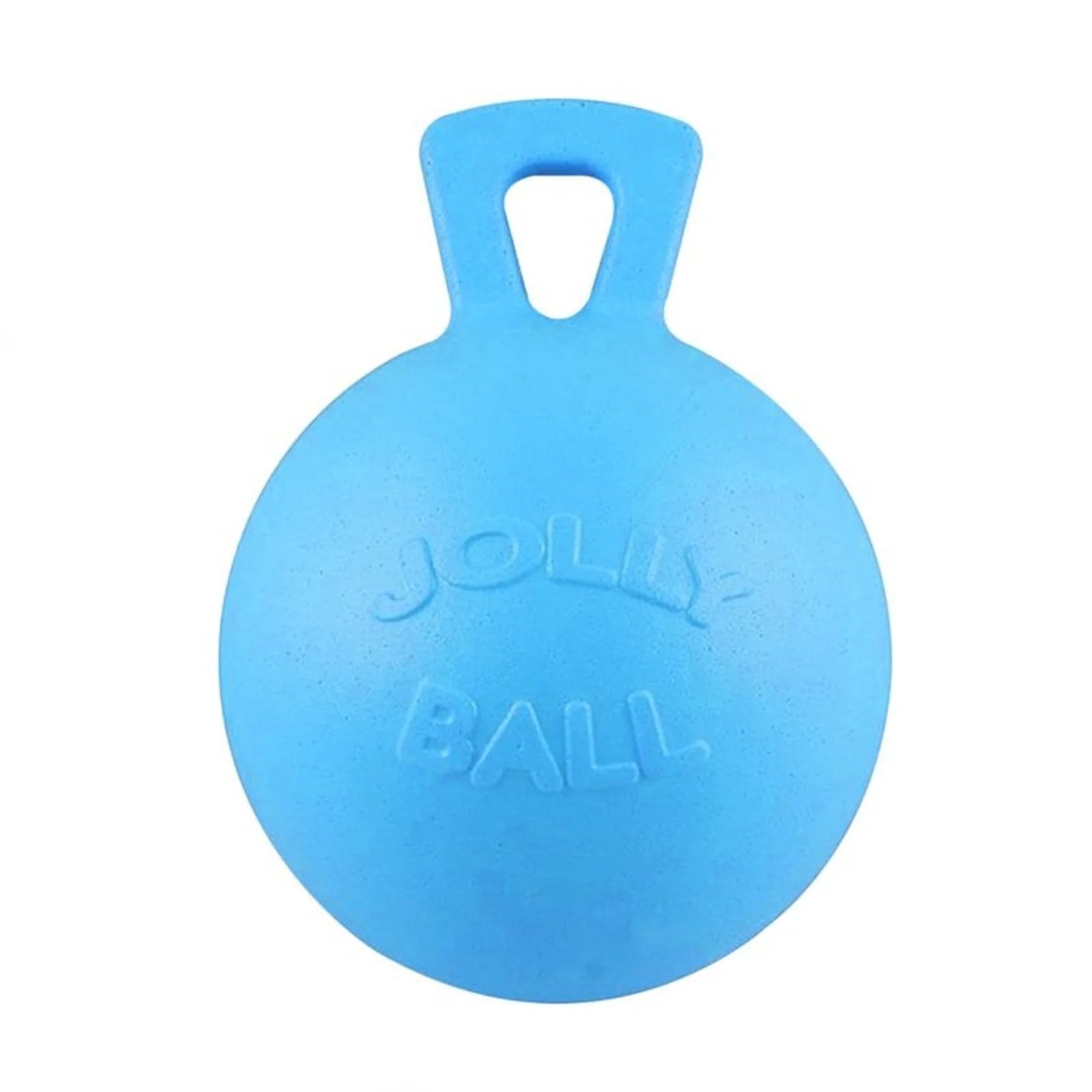 Front view of the 10" blue Blueberry Jolly Ball on a white background