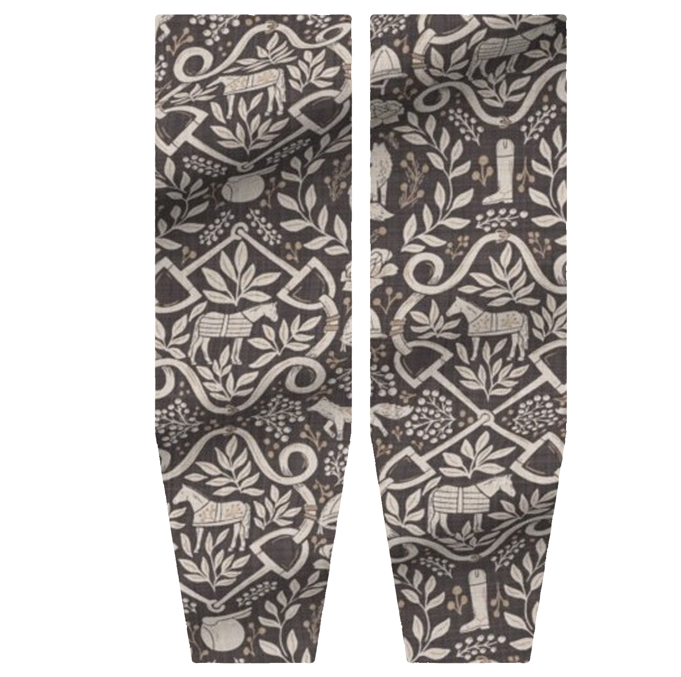 Front view of the pattern on a pair of The Hunt Posh Pony Boot Stuffers on a white background