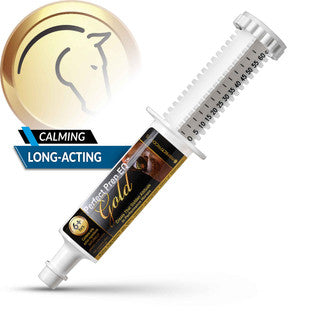 Syringe with 'Perfect Pet Eq Gold' on a white background