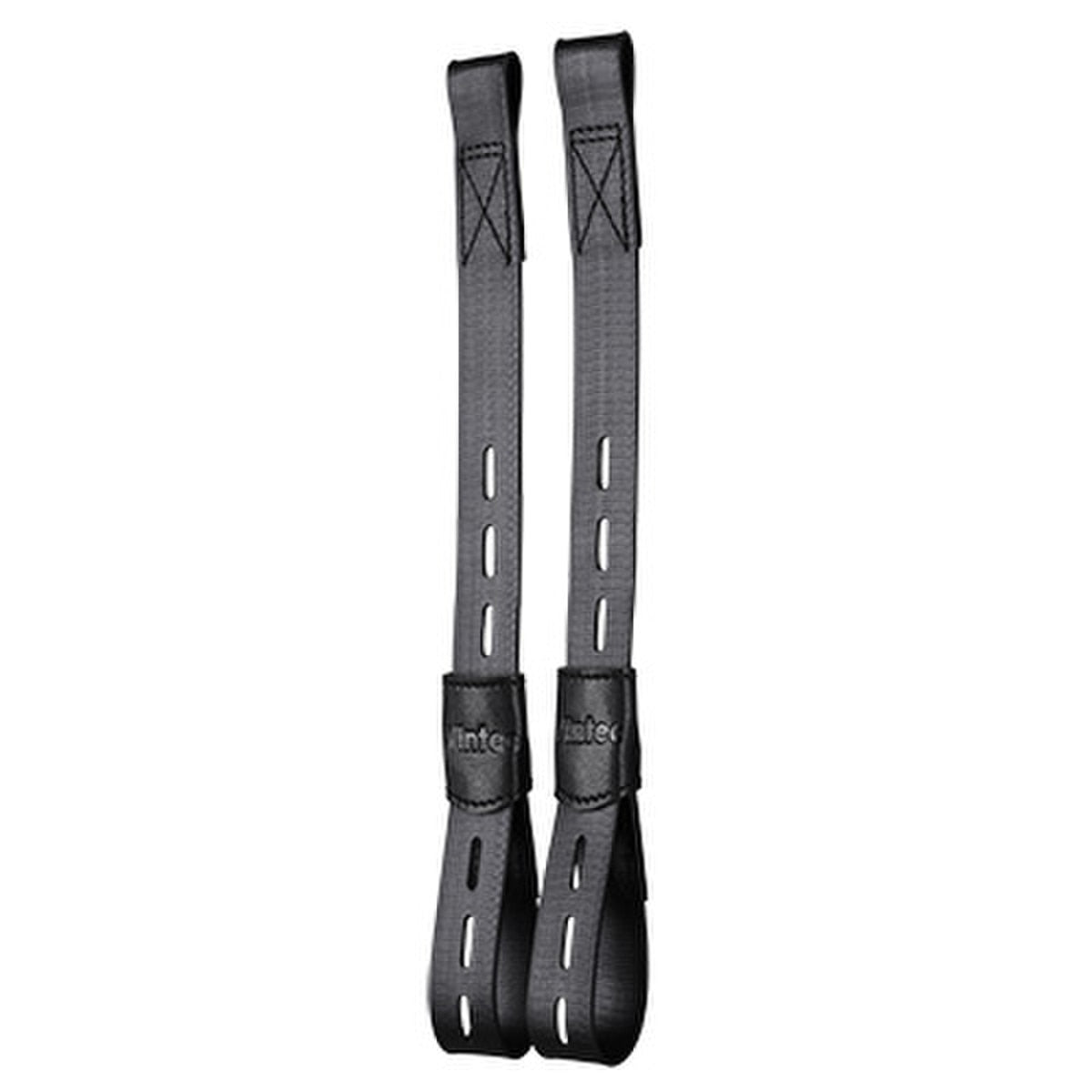 View of a pair of Black Wintec Webbers on a white background