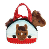 Kelley And Company 7" Plush Brown Pony in Barn Peek-A-Boo Purse