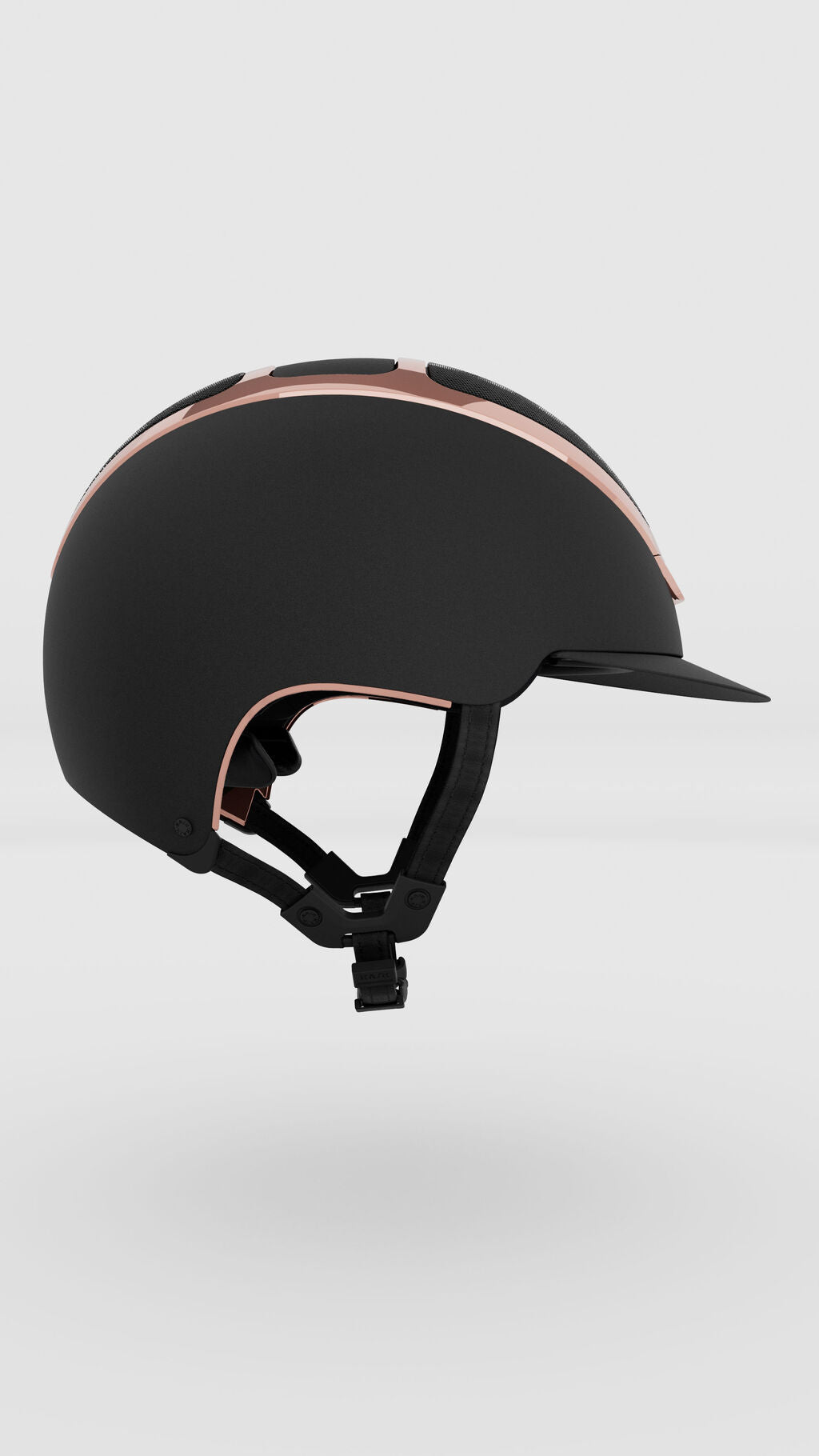 Side view of the black everyrose Kask Dogma Chrome Helmet on a plain background