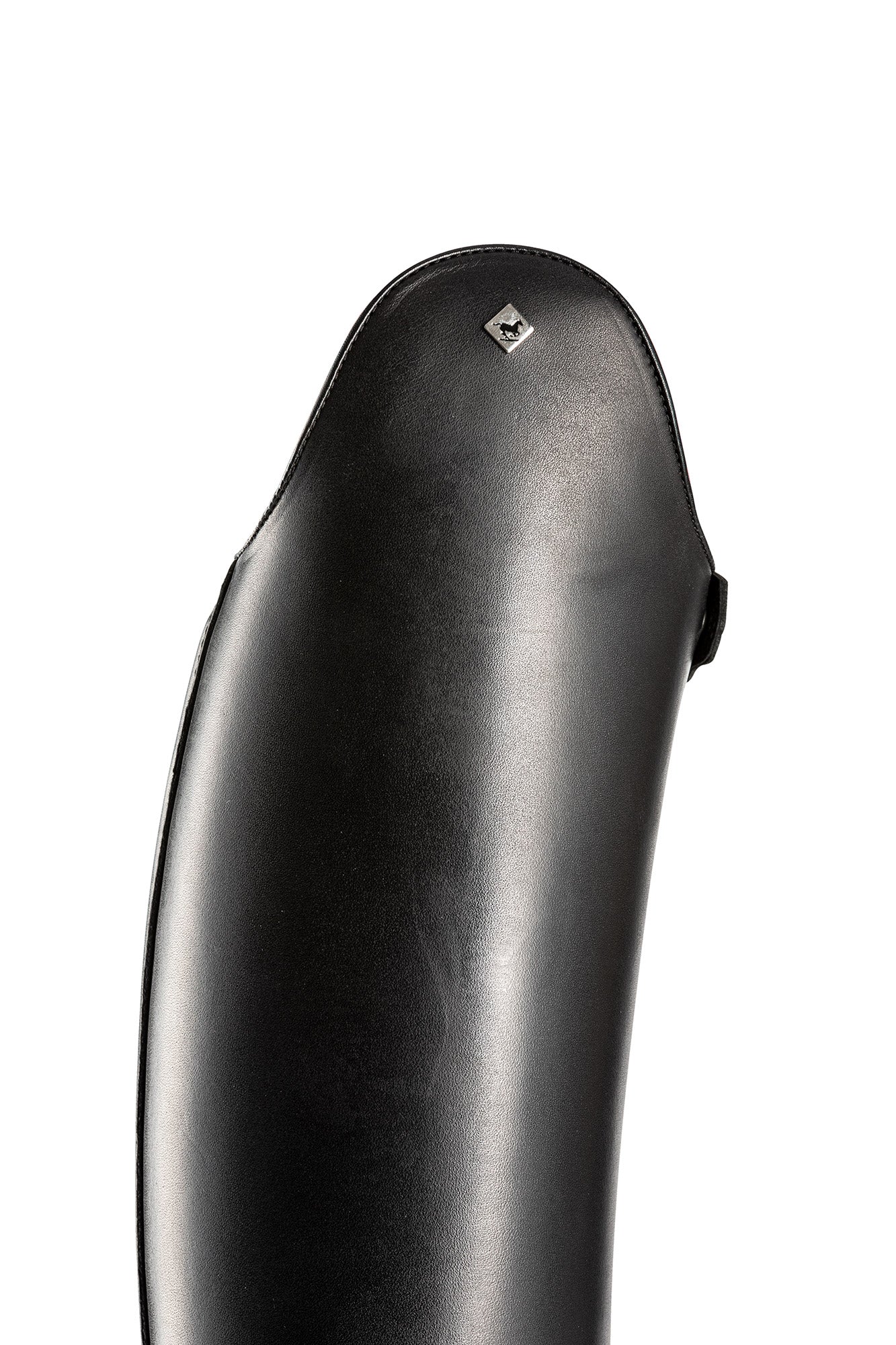 Close-up side view of the DeNiro Raffaello Wrat Black Dressage Boot on a plain background