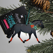 Front view of the Black Pony Hunt Seat Paper Co Horse Ornament