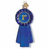 Kelley And Company Glass Blue Ribbon Ornament