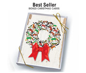 Front view of the Blankets Wreath Horse Hollow Press Holiday Greeting Card Box Set