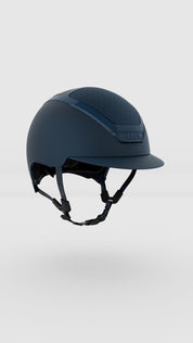 Angled front view of the navy Kask Dogma Chrome Helmet on a plain background