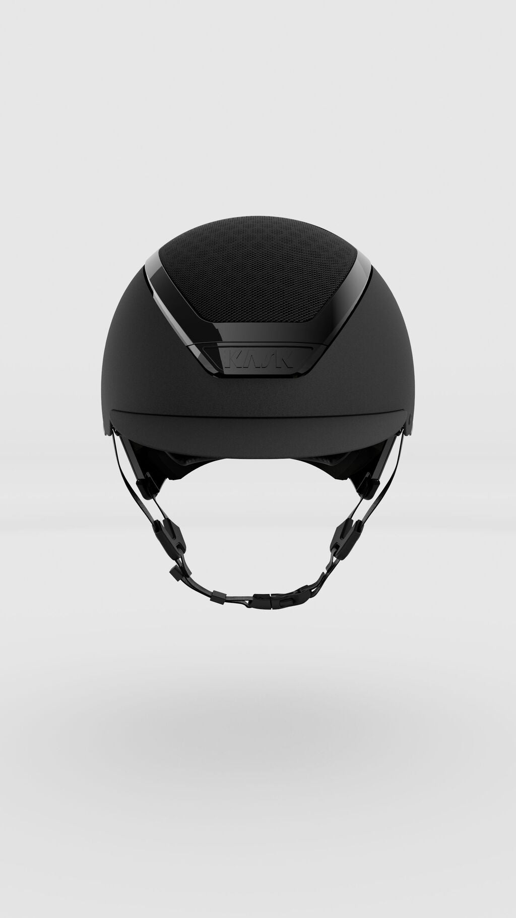 Front view of the black Kask Dogma Chrome Helmet on a plain background