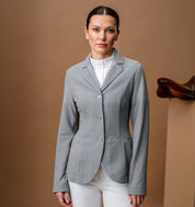 Front view of model wearing the AA Platinum MotionLite Jacket in Silver Slate