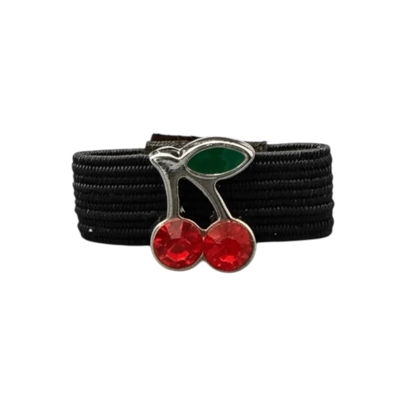 View of the Cherry Dubois Cheval Crop Charm on a white background