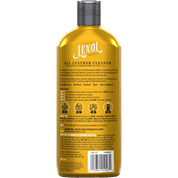 Back view of a bottle of Lexol All Leather Cleaner
