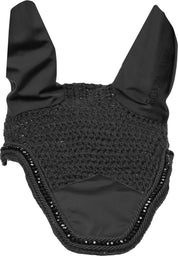 Front view of the Black Equinavia Bergen Crystal Ear Net on a plain background
