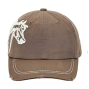 Front view of the Espresso AWST Int'l Lila 3D Horse Head Cap on a plain background
