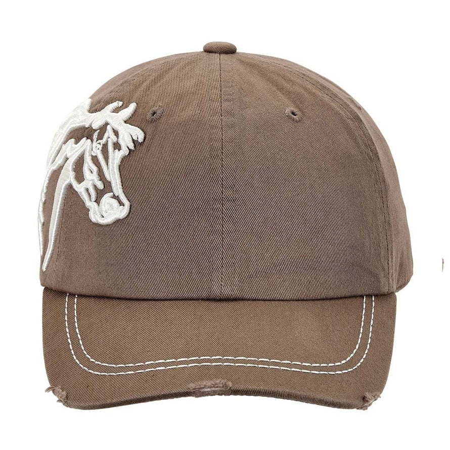 Front view of the Espresso AWST Int'l Lila 3D Horse Head Cap on a plain background
