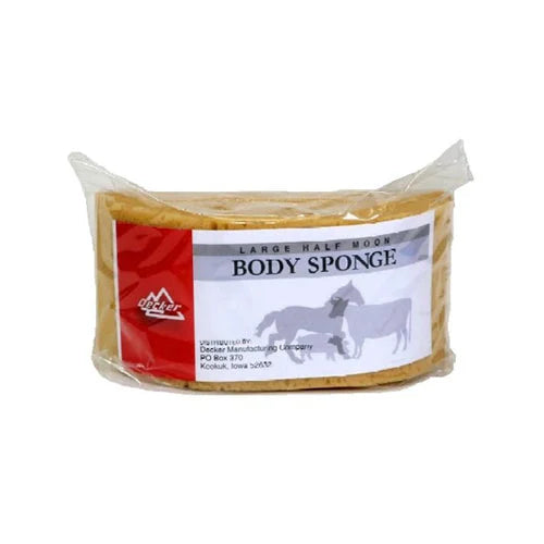 Front view of the Decker Body Sponge in original packaging on a white background