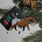 Front view of the Appaloosa Pony Hunt Seat Paper Co Horse Ornament