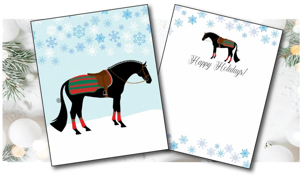 View of the Hunter Horse Horse Hollow Press Holiday Greeting Card