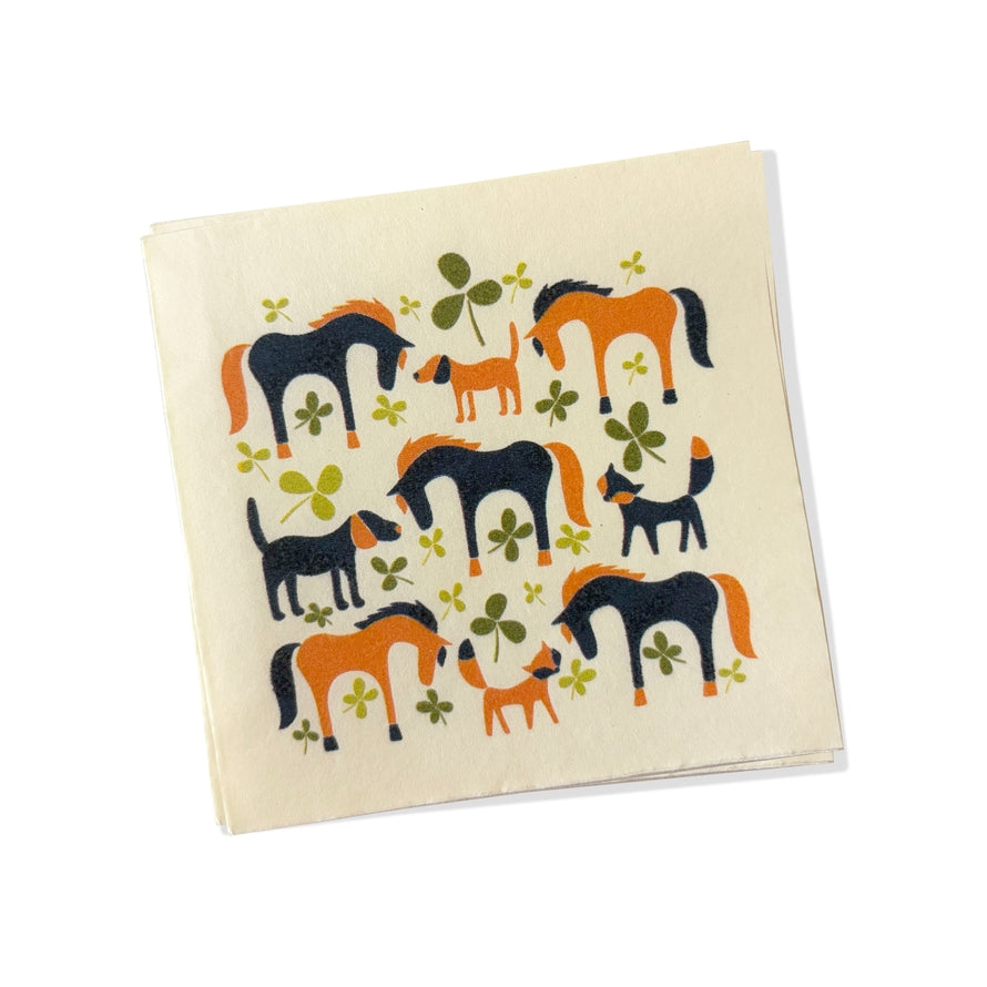 Front view of the Foxy Mare Modern Goods Cocktail Napkins on a white background