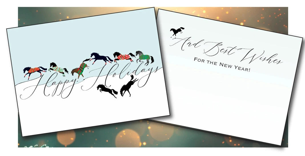 View of the Canter Jump Horse Hollow Press Holiday Greeting Card